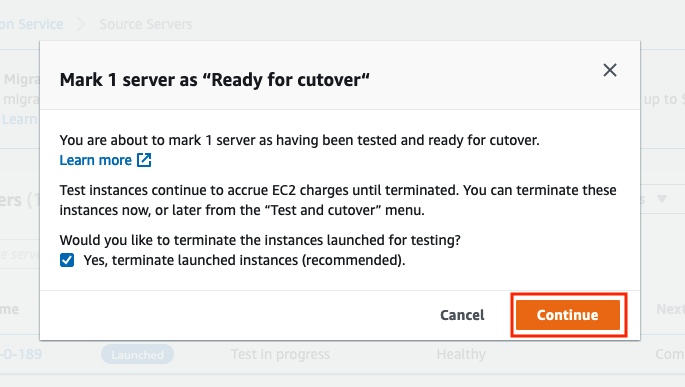 Launch test instance