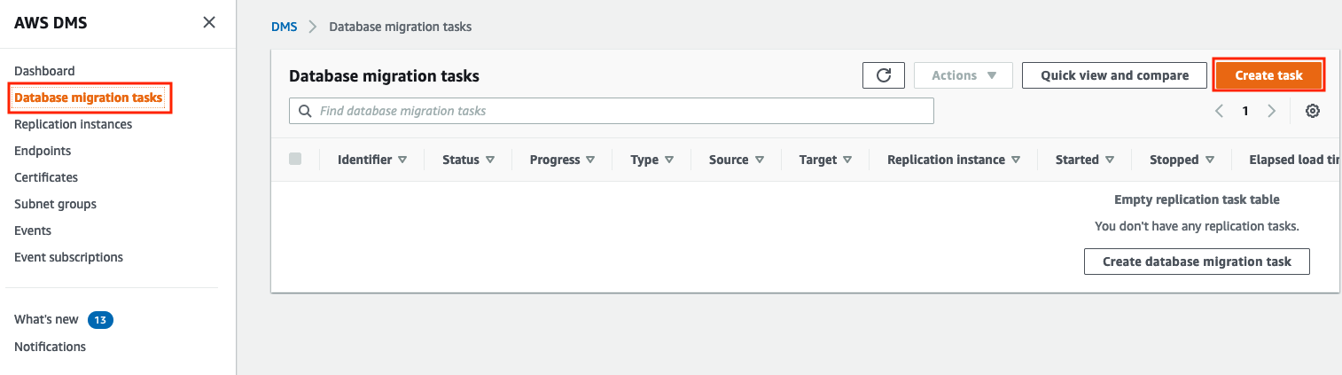 Create-task-menu