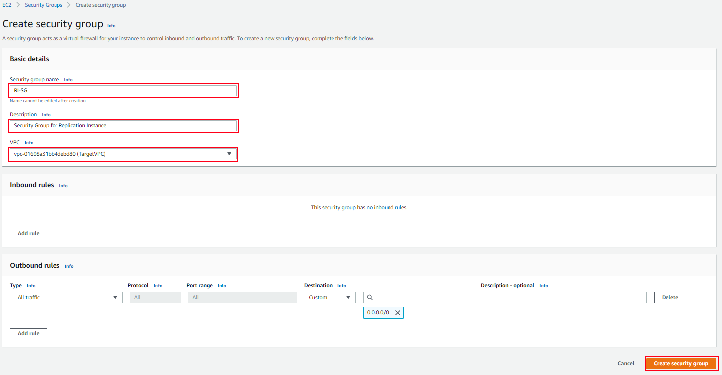 Replication-instance-networ