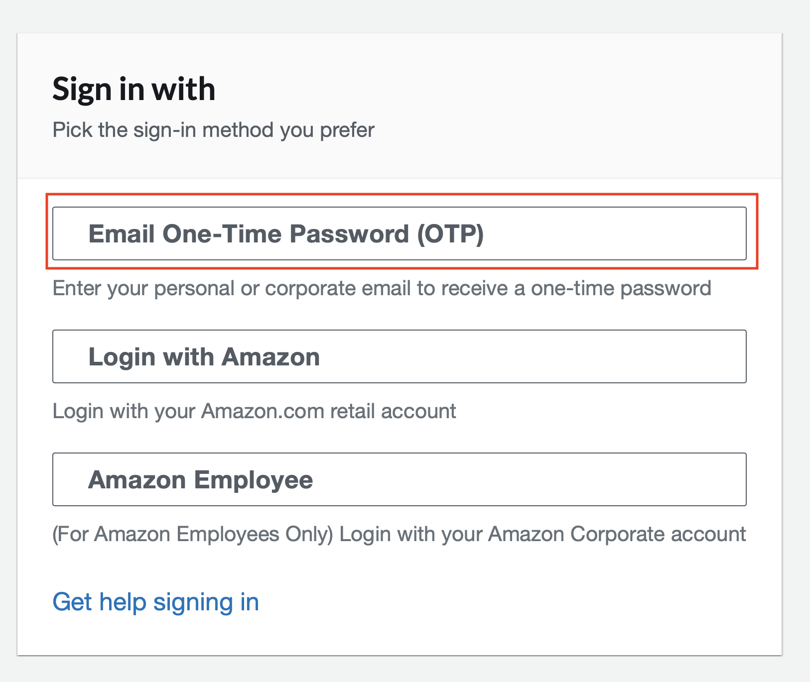 Sign In with OTP